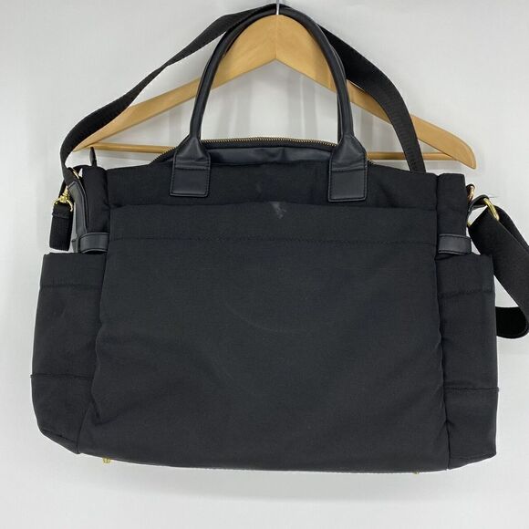Skip Hop Diaper Bag Black Chelsea Downtown Satchel Gold Hardware Baby Pockets - Picture 4 of 12